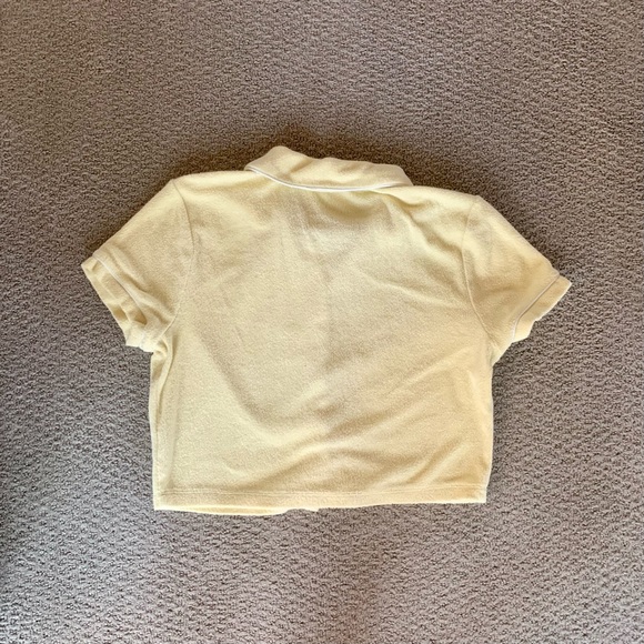 Juicy Couture x Froever 21 Collab Terry Cloth Yellow Buttondown Crop Top - Picture 4 of 5